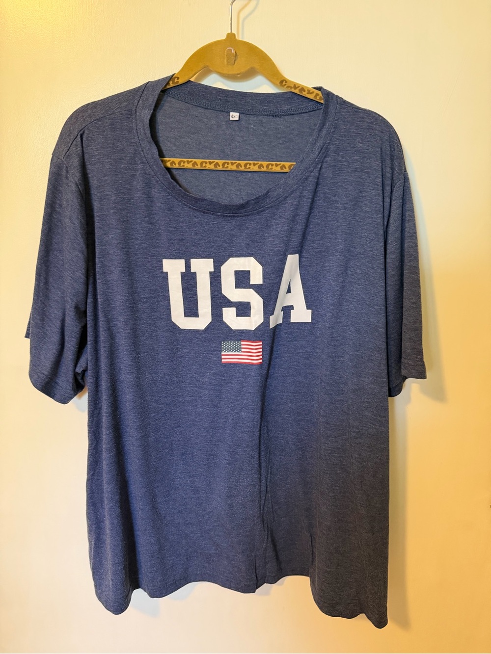 USA Graphic Tee in Navy with Flag